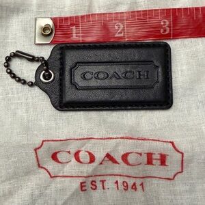 Extra Large Coach Vintage Black Leather Hangtag